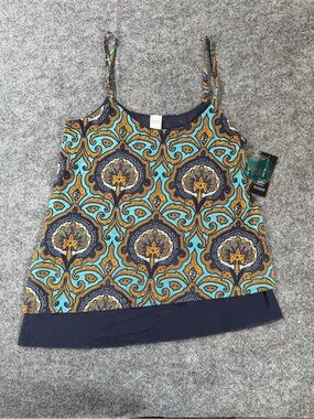 NWT Paisley Cami Tank Top Small Ocean Escape Macy's Y2K  Boho